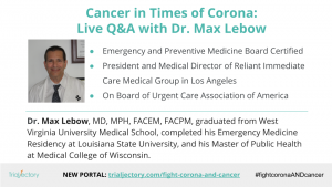 Dr. Max Lebow - Cancer in Times of Corona